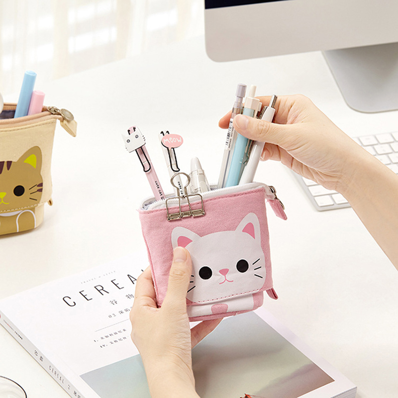 Cat Pencil Case Cute Pen Holder