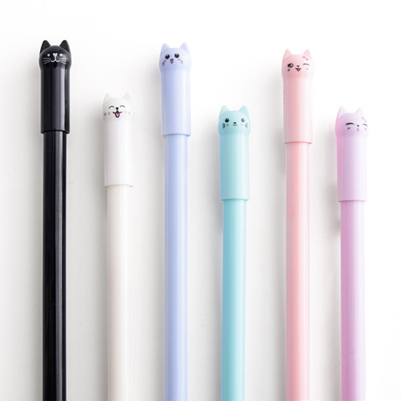 Cat Pens Gel Ink School Supply (6 Pcs) Cat Pens Gel Ink School Supply (6 Pcs)