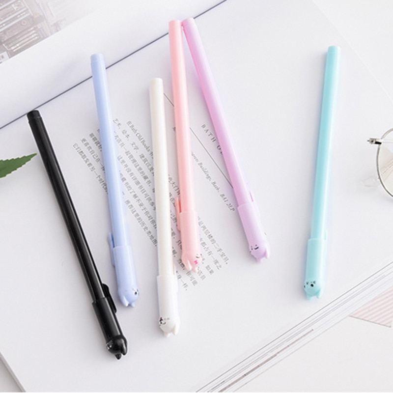 Cat Pens Gel Ink School Supply (6 Pcs)