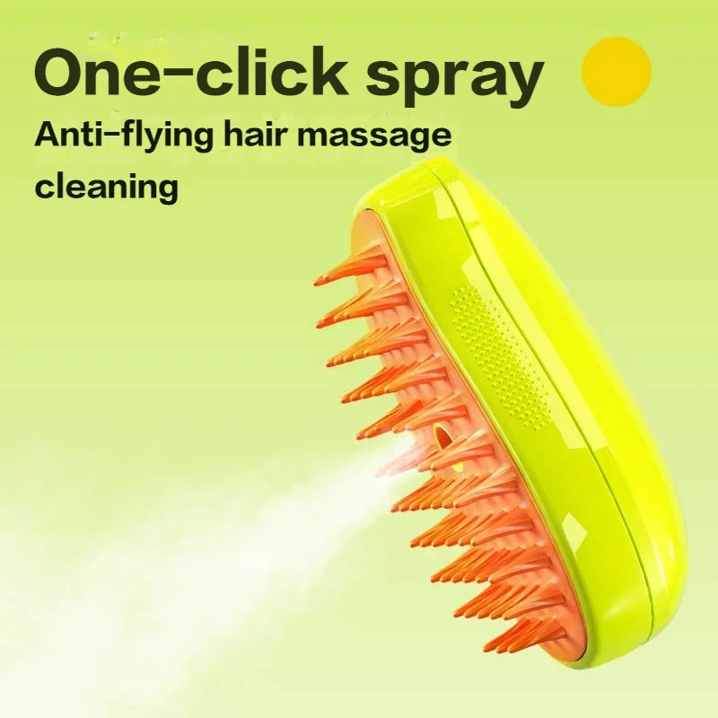 Cat Steam Brush Electric Spray Water Spray Kitten Pet Comb Soft Silicone Depilation Cats Bath Hair Brush Grooming