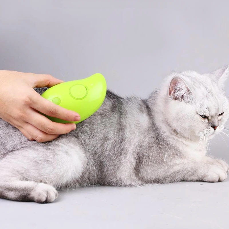 Cat Steam Brush Electric Spray Water Spray Kitten Pet Comb Soft Silicone Depilation Cats Bath Hair Brush Grooming