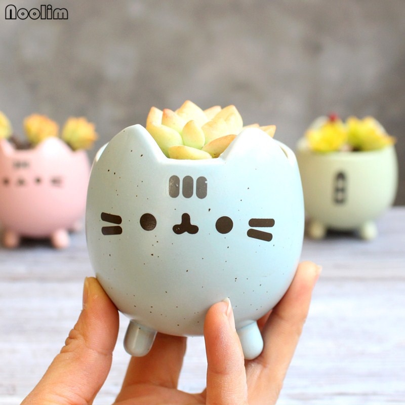 Cat Succulent Pot Ceramic Plant Holder