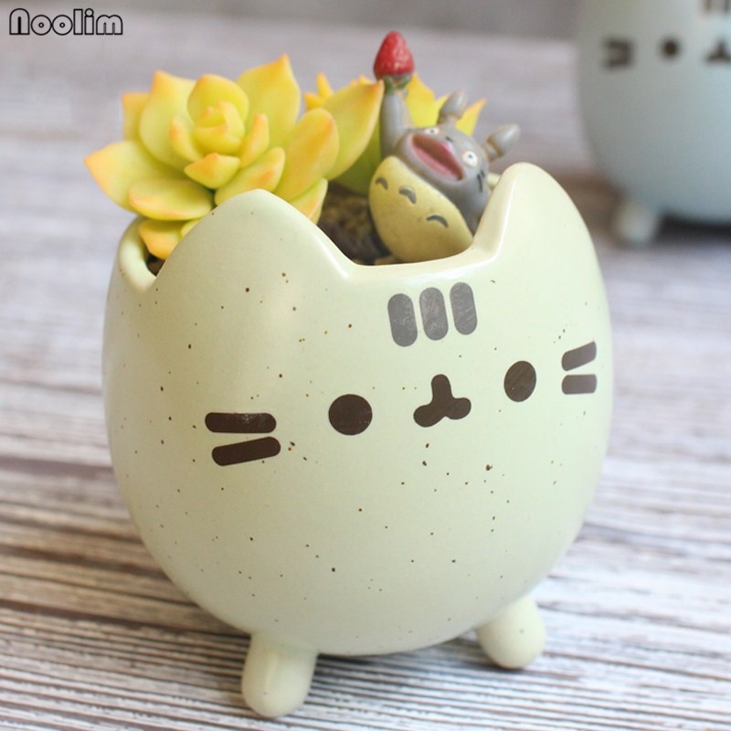 Cat Succulent Pot Ceramic Plant Holder