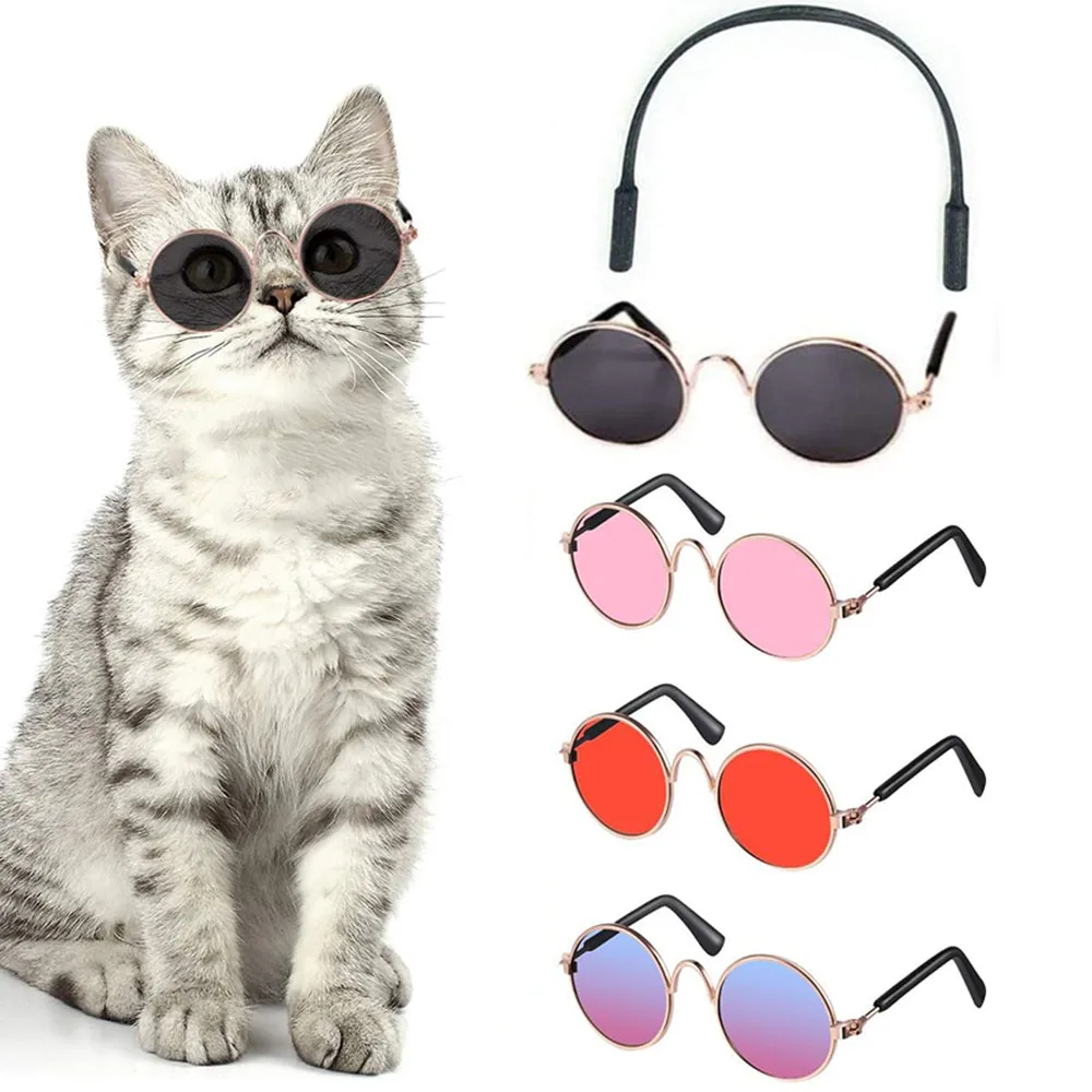 Cat Sunglasses Summer Outdoor Puppy UV Protection Sunglasses Dolls Sun Glasses Small Dog Cosplay Photo Props Cute Pet