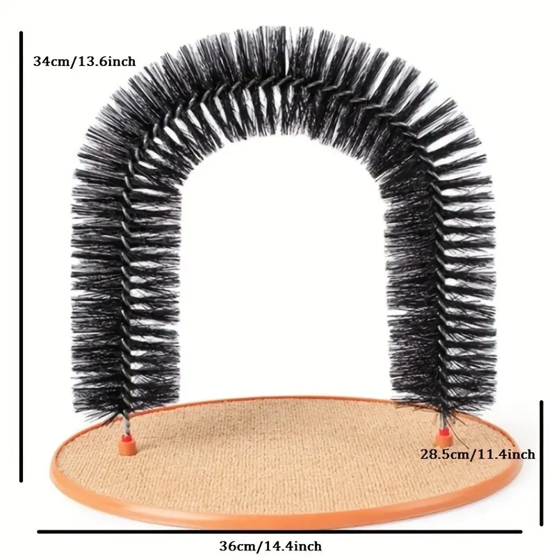 Cat Toy Arch Self Groome Pamper Feline with A Massage Grooming Rubbing Brush with Scratching Pad Toy for Cats Cat Toy Arch Self Groome Pamper Feline with A Massage Grooming Rubbing Brush with Scratching Pad Toy for Cats