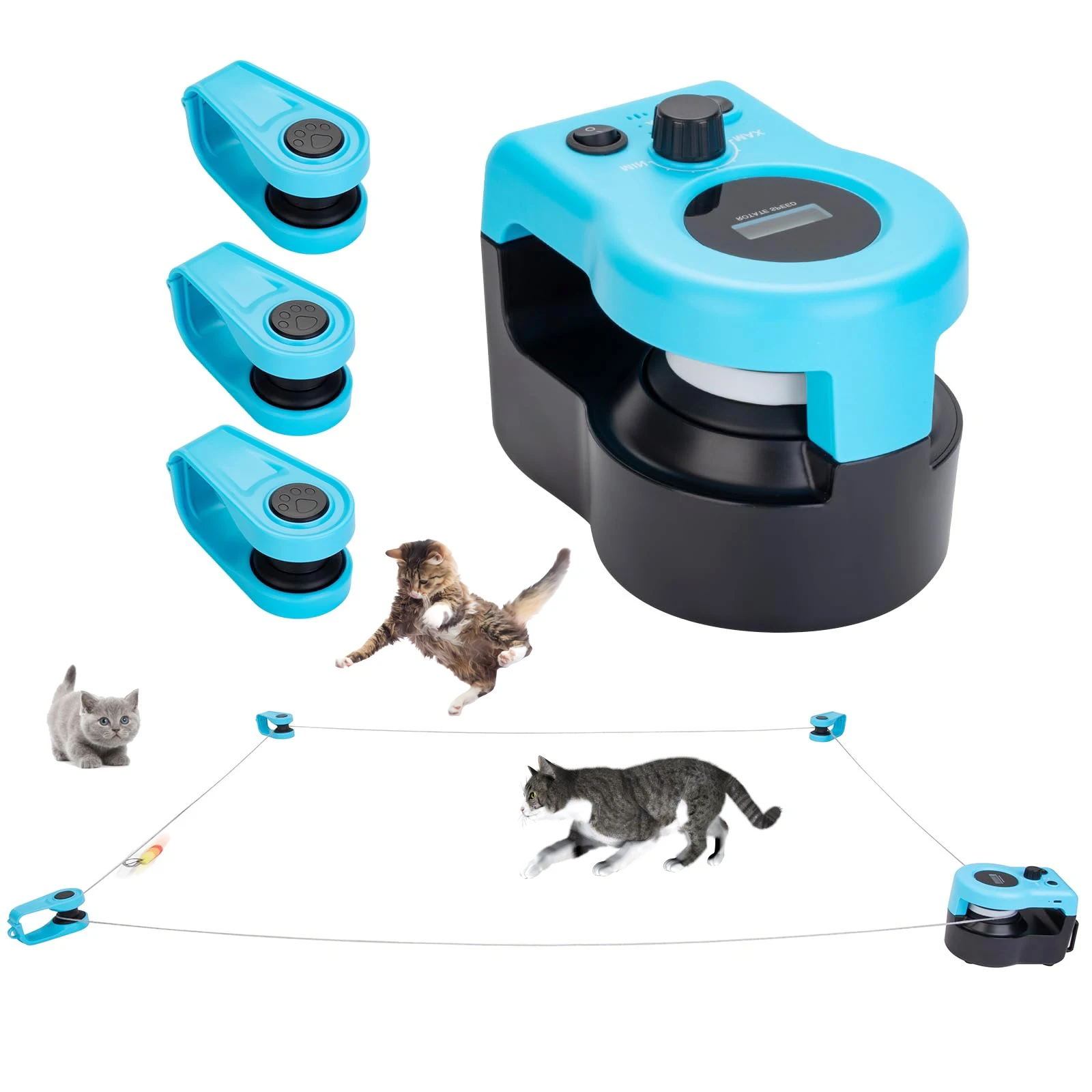 Cat Toys for Indoor Cats Interactive Cat Toy Wheel Exerciser New Cat Treadmill for Indoor Adjustable Speed Simulated