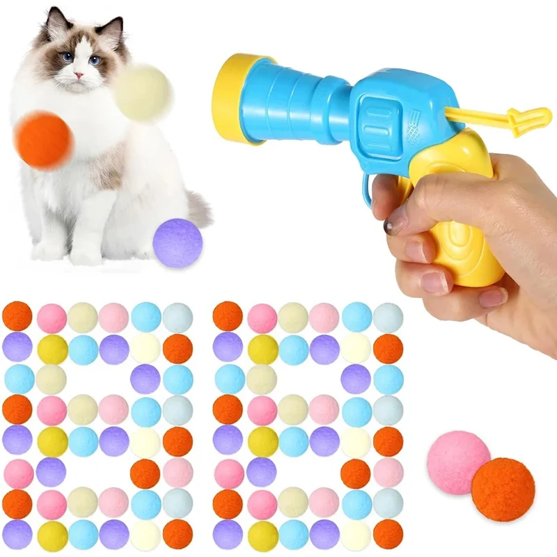 Cat Toys Interactive Launch Training Toy For Pet Kitten Creative Mini Shooting Gun Games Stretch Plush Ball Toys Pet Cat Toys Interactive Launch Training Toy For Pet Kitten Creative Mini Shooting Gun Games Stretch Plush Ball Toys Pet
