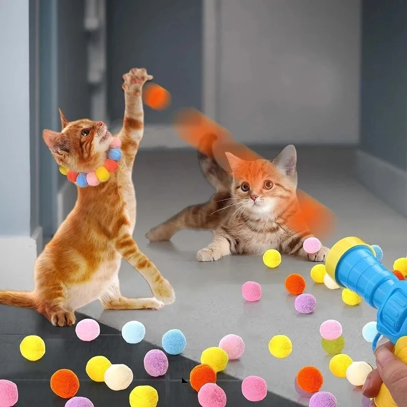 Cat Toys Interactive Launch Training Toy For Pet Kitten Creative Mini Shooting Gun Games Stretch Plush Ball Toys Pet Cat Toys Interactive Launch Training Toy For Pet Kitten Creative Mini Shooting Gun Games Stretch Plush Ball Toys Pet