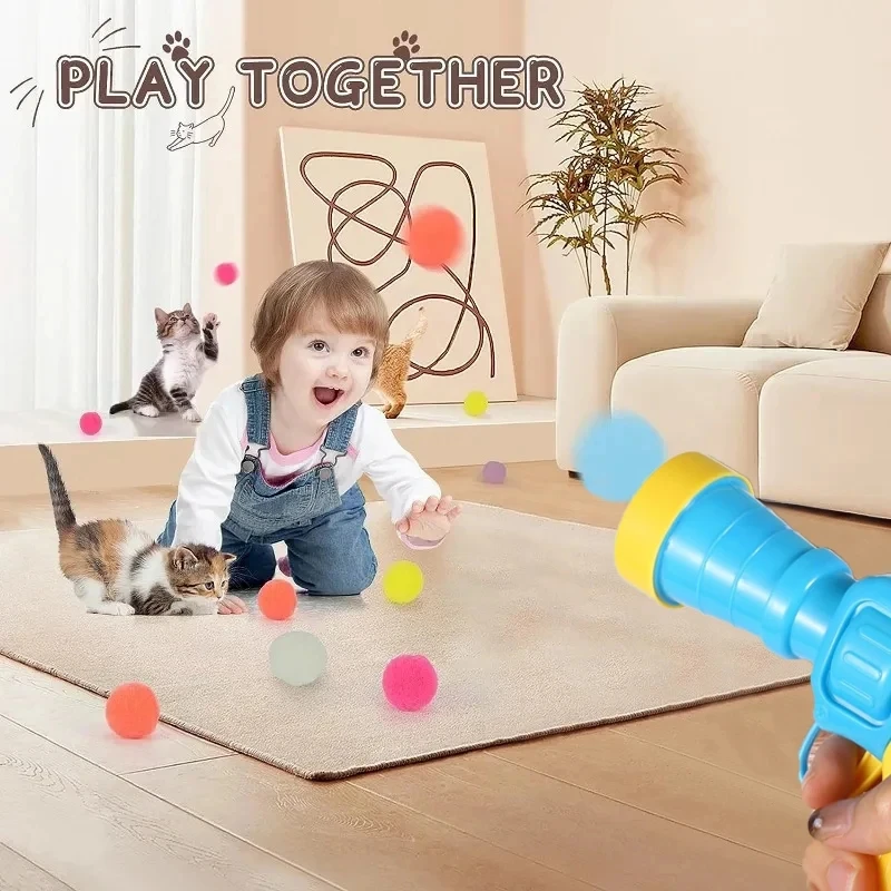 Cat Toys Interactive Launch Training Toy For Pet Kitten Creative Mini Shooting Gun Games Stretch Plush Ball Toys Pet Cat Toys Interactive Launch Training Toy For Pet Kitten Creative Mini Shooting Gun Games Stretch Plush Ball Toys Pet