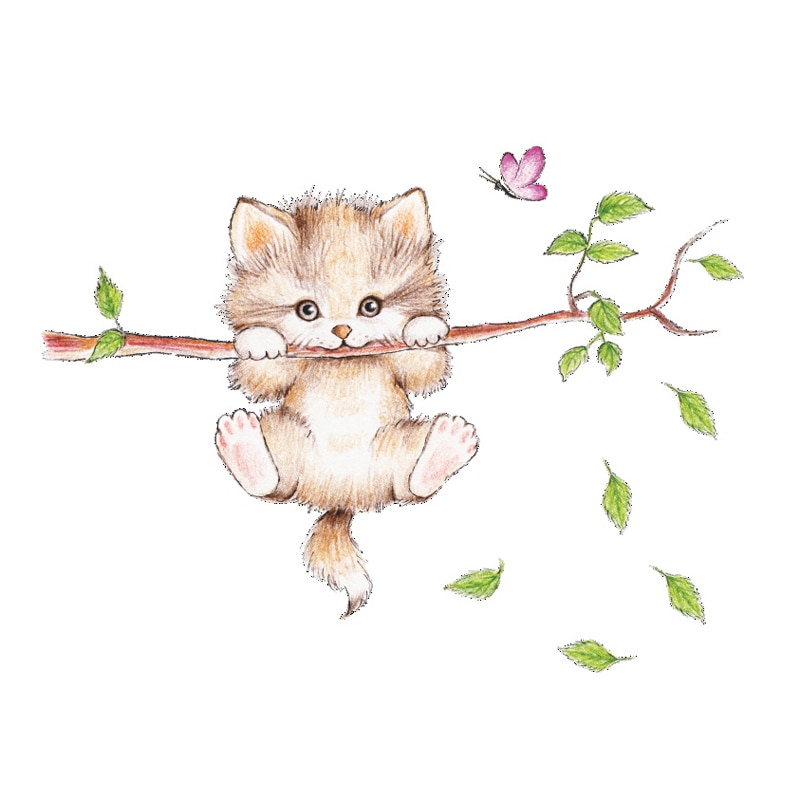 Cat Wall Sticker Cute DIY Animal Wall Decal Cat Wall Sticker Cute DIY Animal Wall Decal