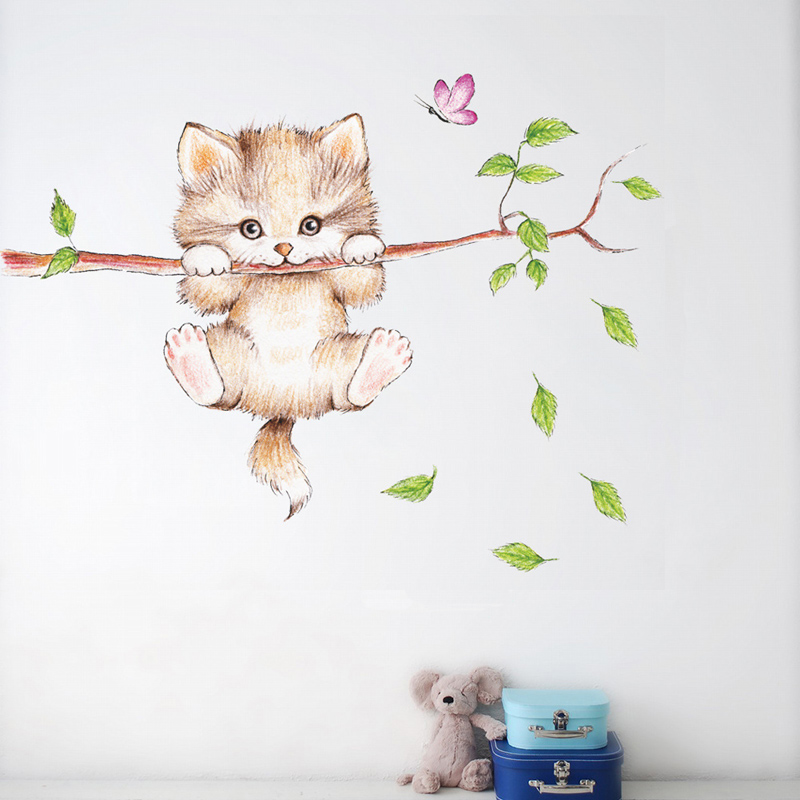 Cat Wall Sticker Cute DIY Animal Wall Decal Cat Wall Sticker Cute DIY Animal Wall Decal