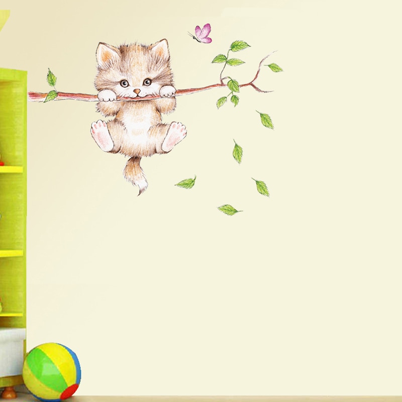 Cat Wall Sticker Cute DIY Animal Wall Decal Cat Wall Sticker Cute DIY Animal Wall Decal