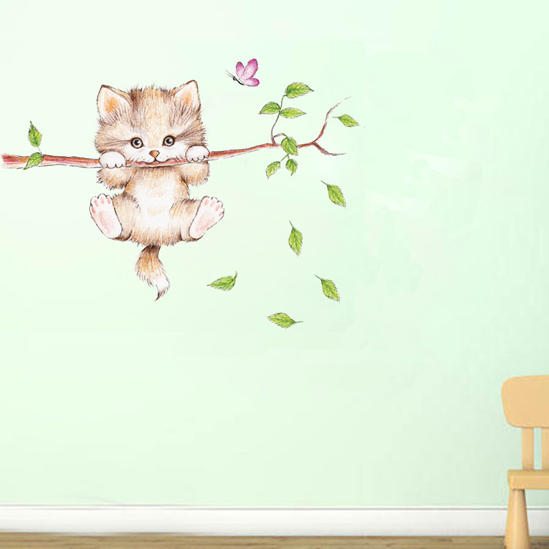 Cat Wall Sticker Cute DIY Animal Wall Decal Cat Wall Sticker Cute DIY Animal Wall Decal