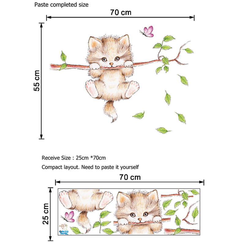 Cat Wall Sticker Cute DIY Animal Wall Decal Cat Wall Sticker Cute DIY Animal Wall Decal
