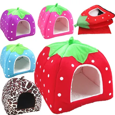 Cave Type Strawberry Dog Bed