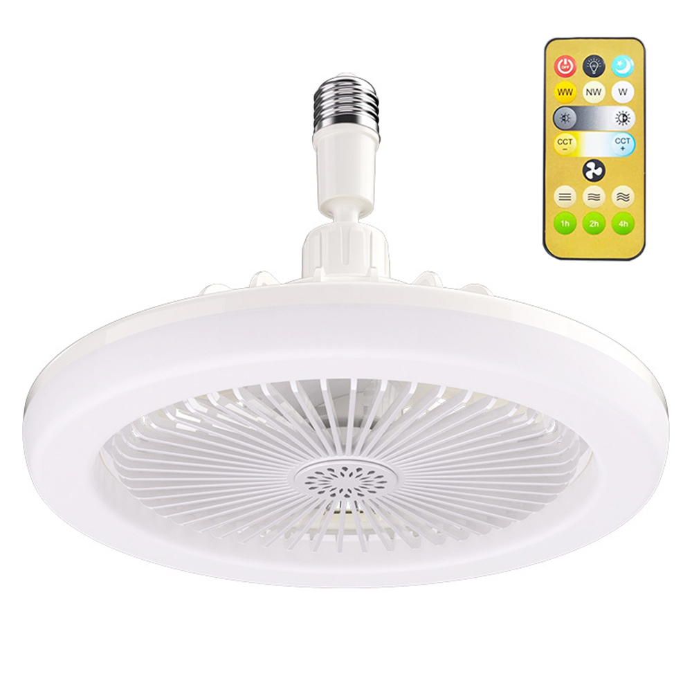 Ceiling Fan With Remote Control and Light LED Lamp Fan E27 Converter Base Smart Silent Ceiling Fan For Bedroom Living