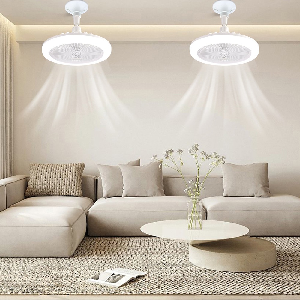 Ceiling Fan With Remote Control and Light LED Lamp Fan E27 Converter Base Smart Silent Ceiling Fan For Bedroom Living