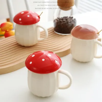 Ceramic 250ml Mushroom Mug with Lid Ceramic 250ml Mushroom Mug with Lid