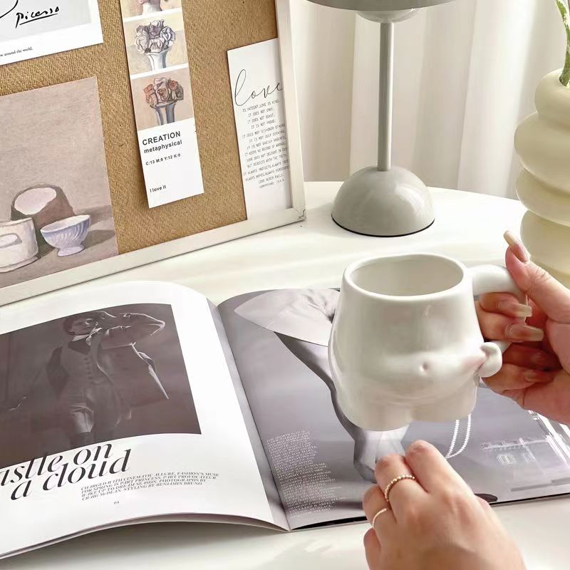 Ceramic 320ml Pinch Belly Mug