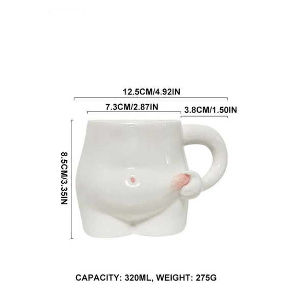 Ceramic 320ml Pinch Belly Mug