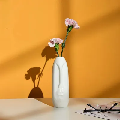 Ceramic Abstract Face Vase Home Decor