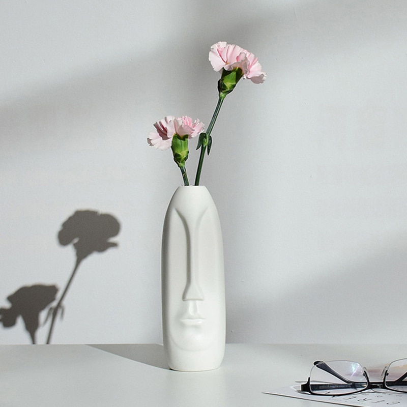 Ceramic Abstract Face Vase Home Decor
