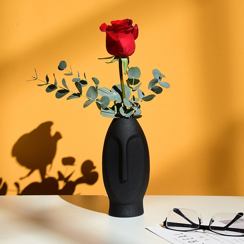 Ceramic Abstract Face Vase Home Decor