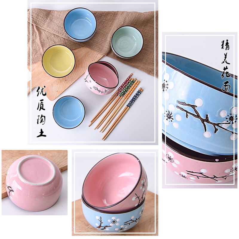 Ceramic Bowls with Chopsticks Set Ceramic Bowls with Chopsticks Set