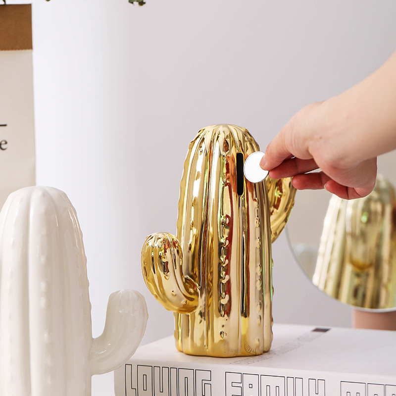 Ceramic Cactus Piggy Bank