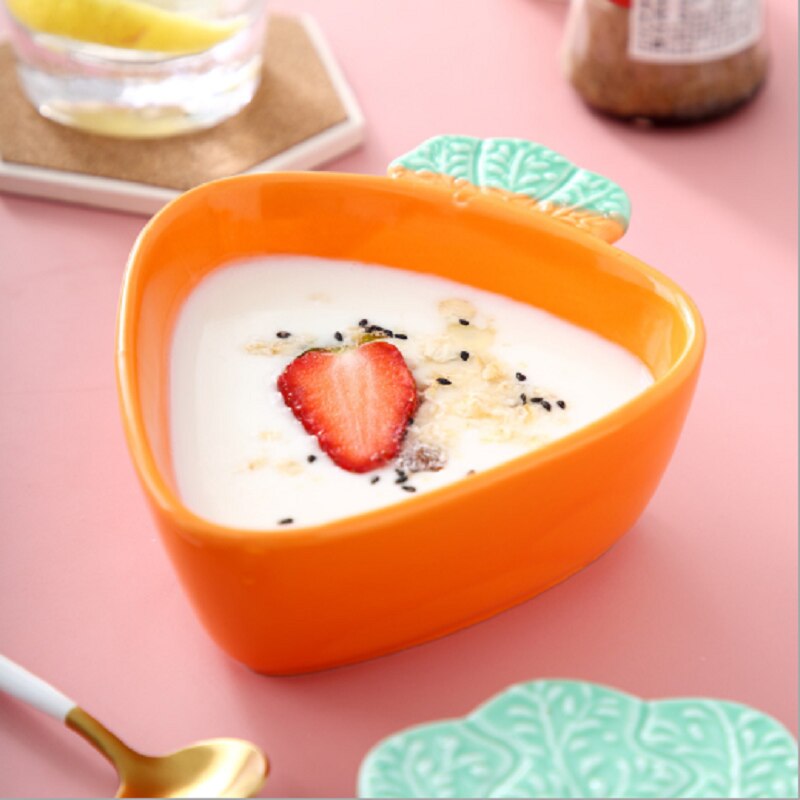 Ceramic Carrot Plate and Bowl