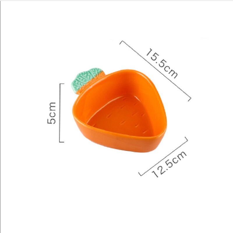 Ceramic Carrot Plate and Bowl