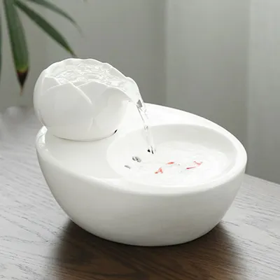 Ceramic Cat Fountain Pet Water Dispenser