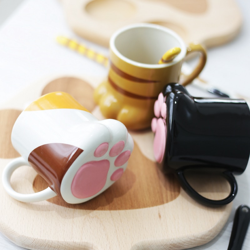 Ceramic Cat Paw Mug Coffee Cup with Lid Ceramic Cat Paw Mug Coffee Cup with Lid
