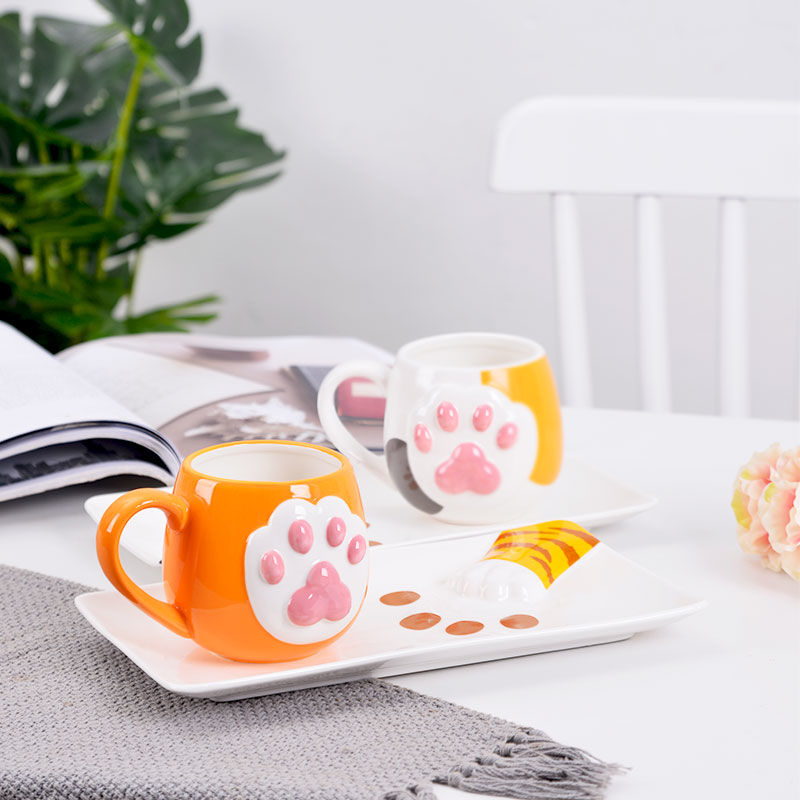 Ceramic Cat Paw Mug Coffee Cup with Lid Ceramic Cat Paw Mug Coffee Cup with Lid
