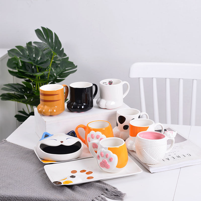 Ceramic Cat Paw Mug Coffee Cup with Lid Ceramic Cat Paw Mug Coffee Cup with Lid