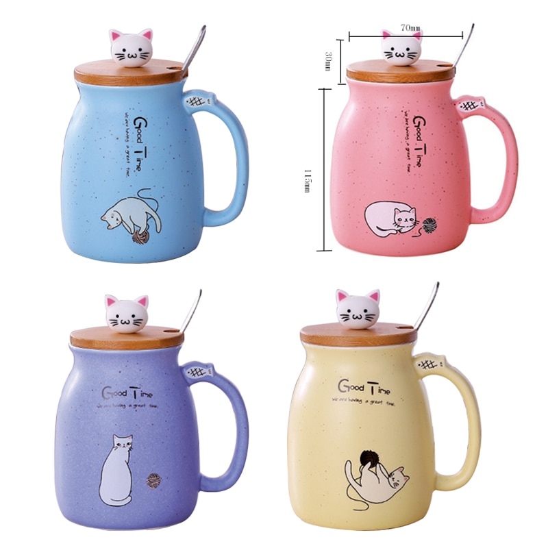 Ceramic Coffee Mug with Lid Cat Design Ceramic Coffee Mug with Lid Cat Design