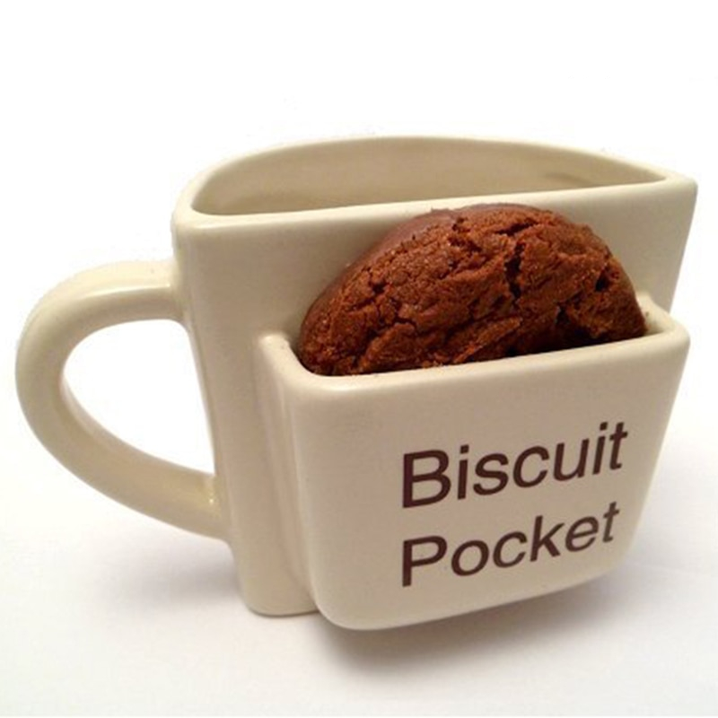 Ceramic Cookie Mug with Biscuit Pocket Ceramic Cookie Mug with Biscuit Pocket