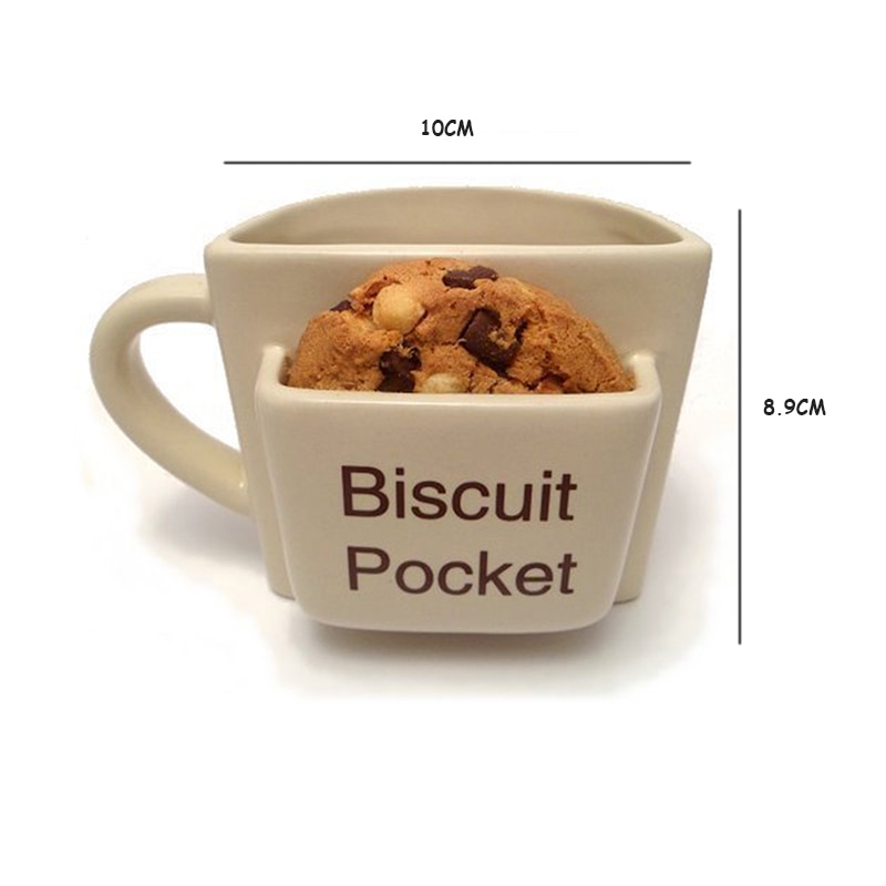 Ceramic Cookie Mug with Biscuit Pocket Ceramic Cookie Mug with Biscuit Pocket