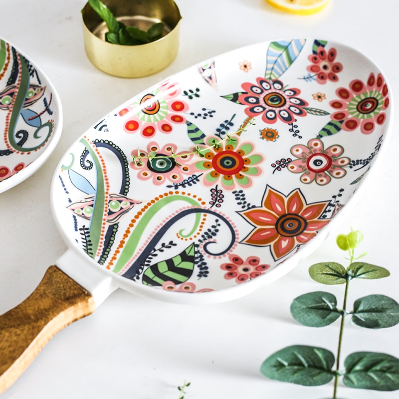 Ceramic Dinner Plate with Handle