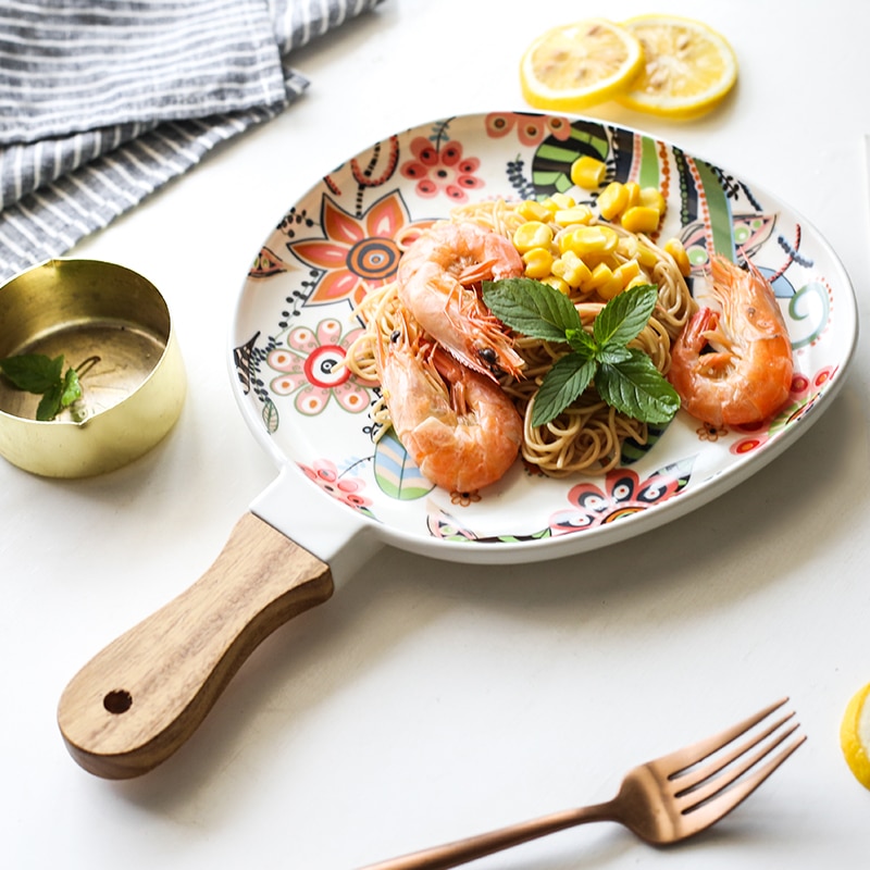 Ceramic Dinner Plate with Handle