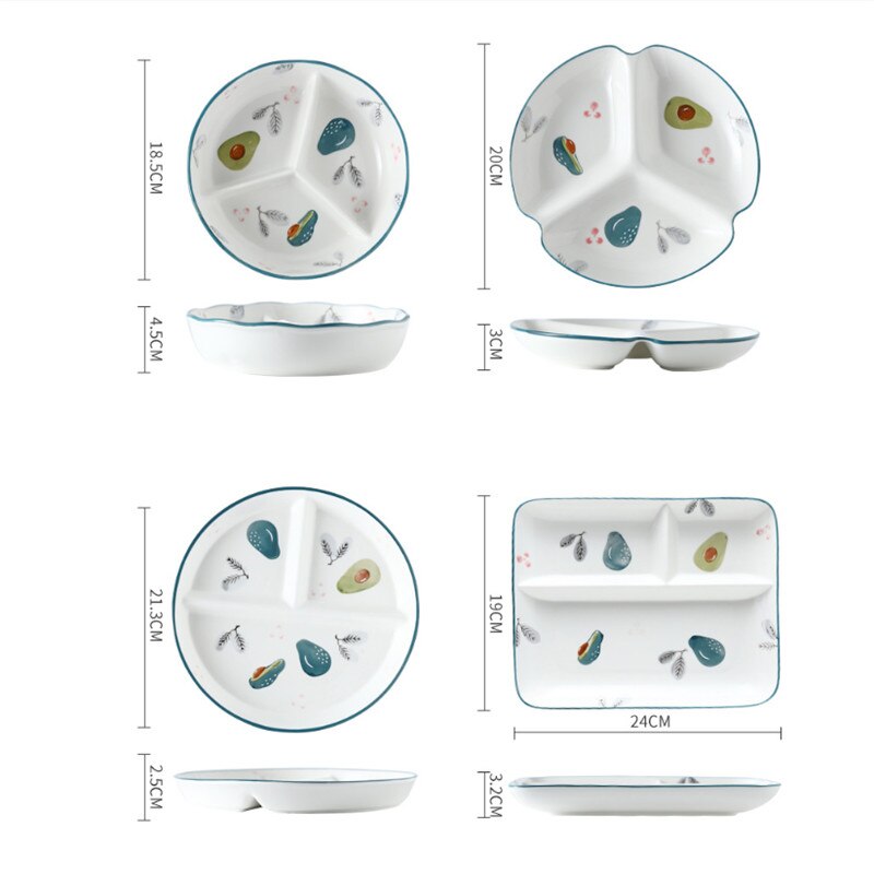 Ceramic Divided Plate (3 Compartments)