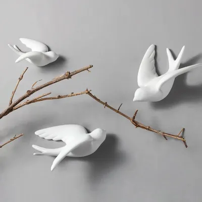 Ceramic Flying Birds Wall Decor