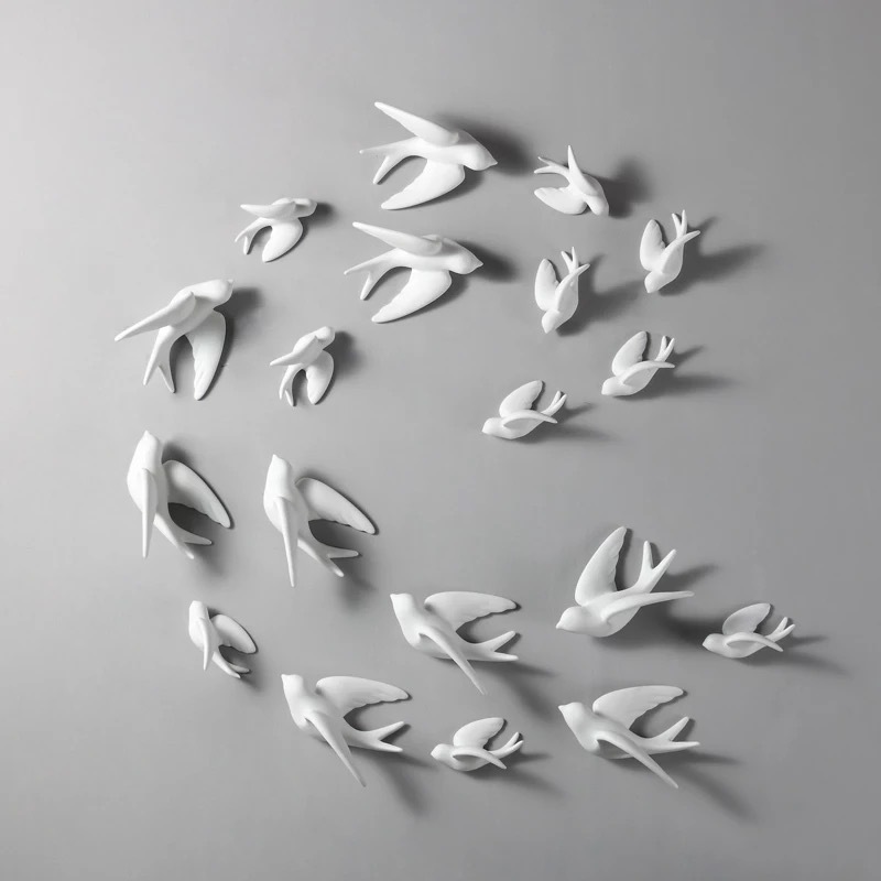Ceramic Flying Birds Wall Decor