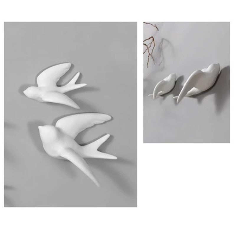 Ceramic Flying Birds Wall Decor