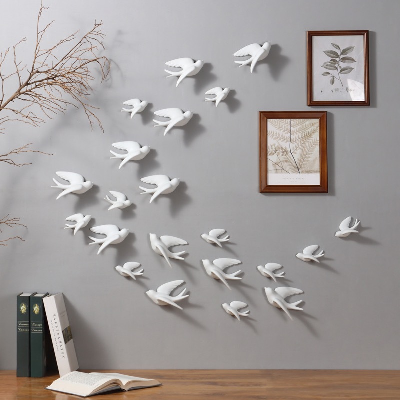 Ceramic Flying Birds Wall Decor