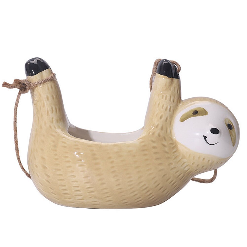 Ceramic Garden Hanging Sloth Planter