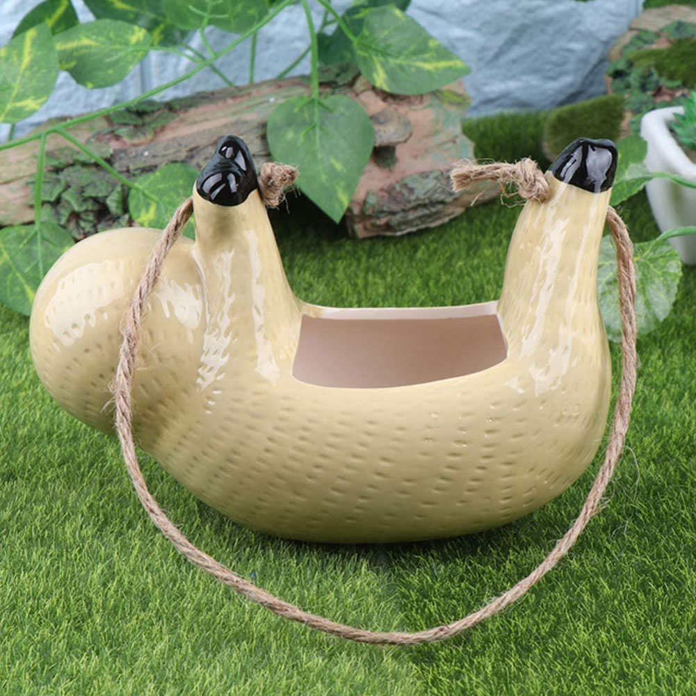 Ceramic Garden Hanging Sloth Planter Ceramic Garden Hanging Sloth Planter
