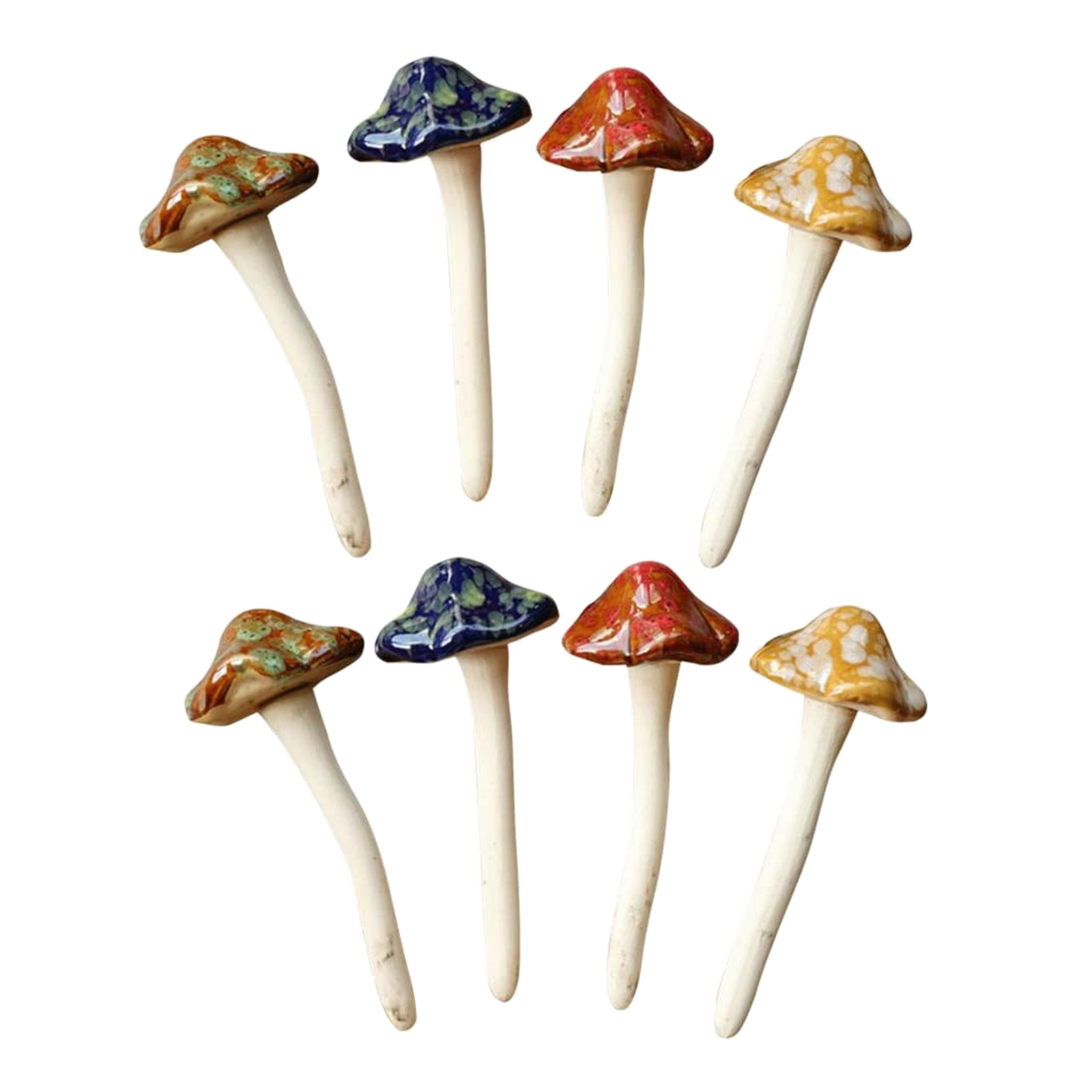 Ceramic Garden Mushroom Decor (8pcs)