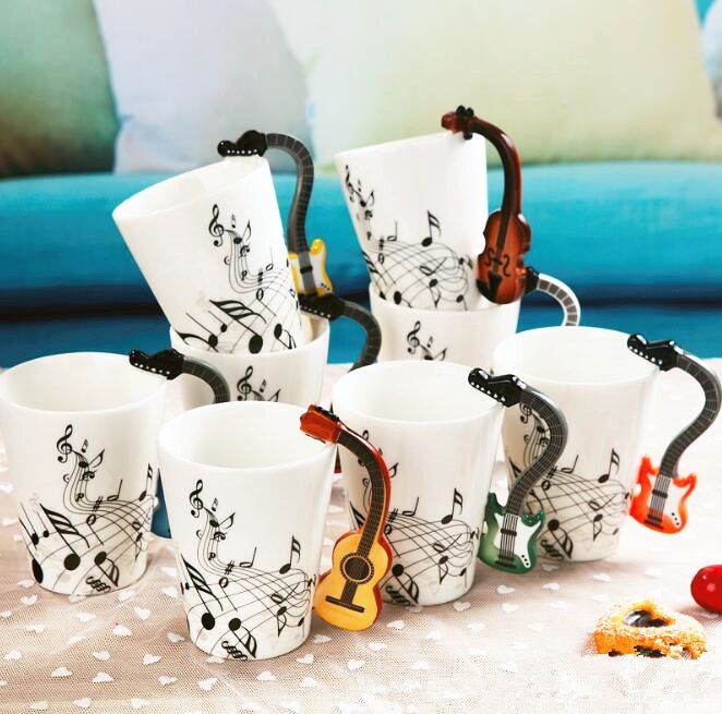 Ceramic Guitar Coffee Mug