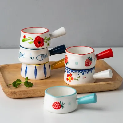 Ceramic Milk Warming Pot with Handle Ceramic Milk Warming Pot with Handle